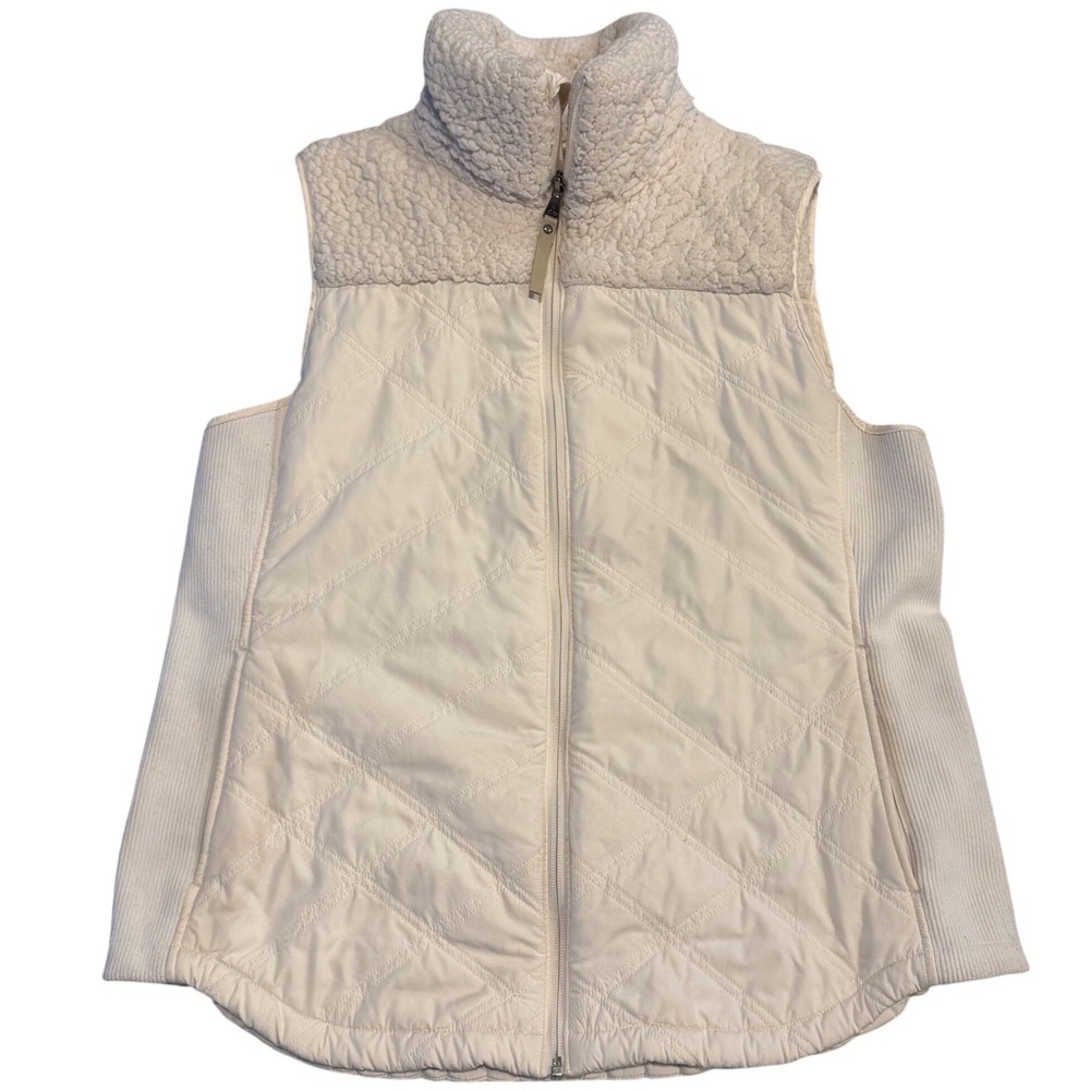 prAna Sherpa Quilted Vest Cream Full Zip‎ Outdoor XL